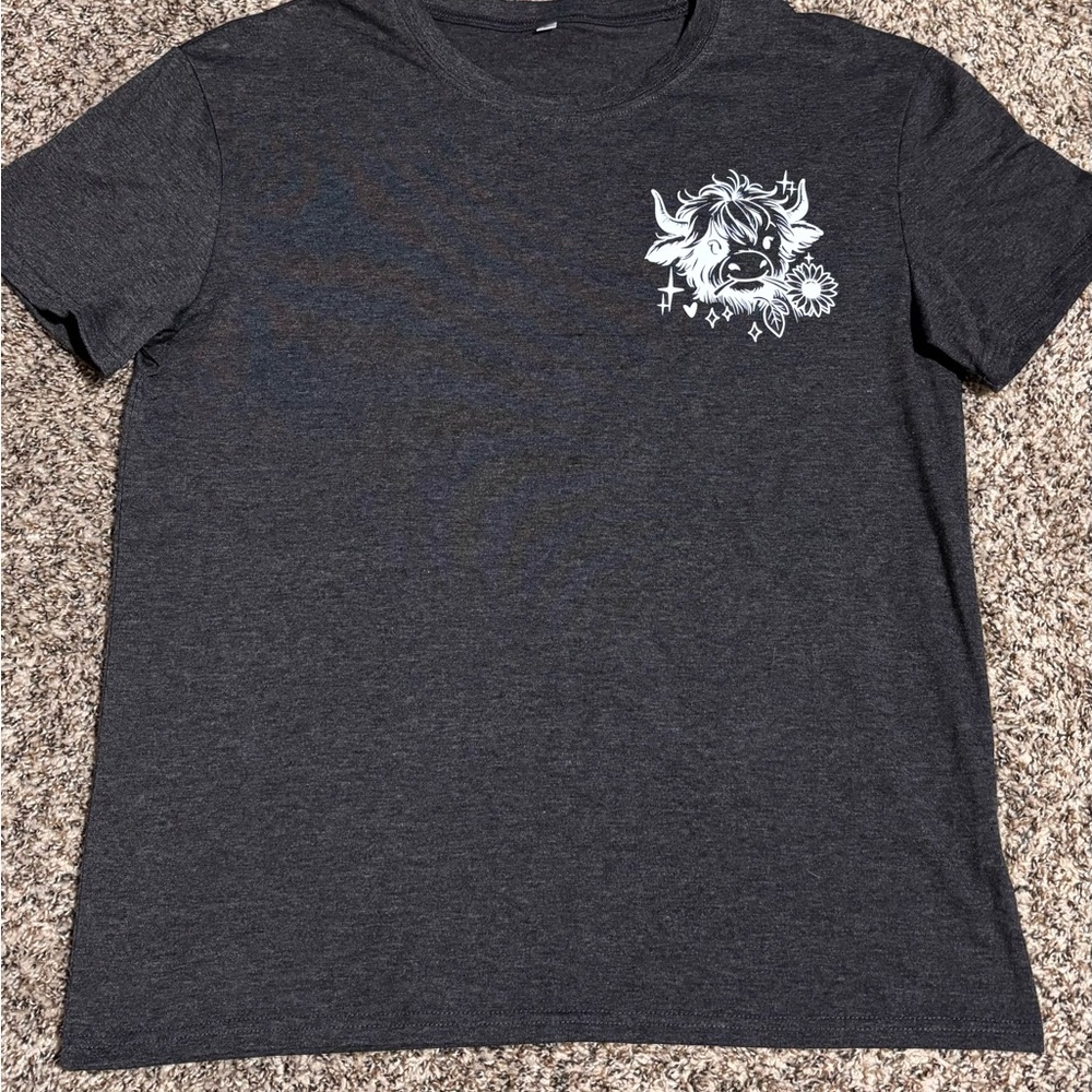 Custom Women’s Highland Cow Funny Tshirt. Fits M/L